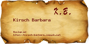 Kirsch Barbara névjegykártya